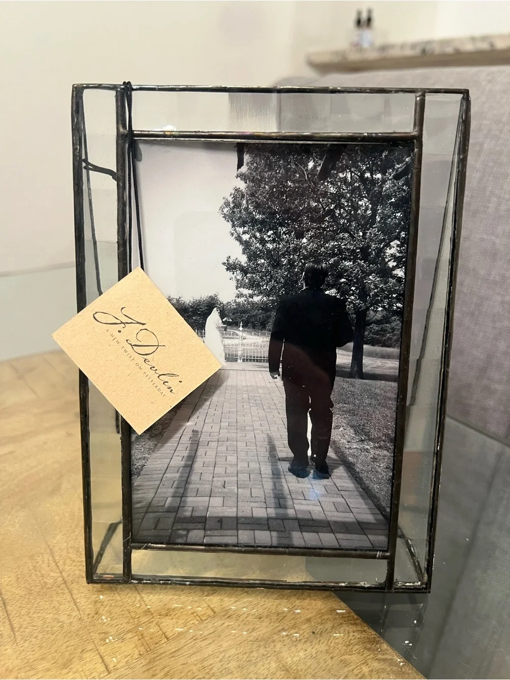 handcrafted vintage-style soldered glass picture frame by J. Devlin Glass Art